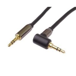 PremiumCord HQ árnyékolt kábel sztereó jack 3,5 mm - jack 3,5 mm 90°-ban hajlított, 3m