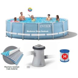 Intex 305x76cm fémvázas medence 1250l/h vízforgatóval Prism Frame 26702