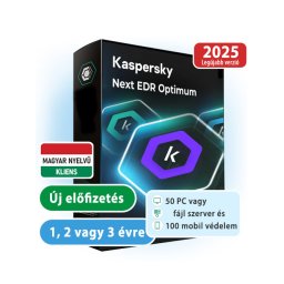Kaspersky Next EDR Optimum 50 eszközre, 100 mobilra, 1 éves előfizetés