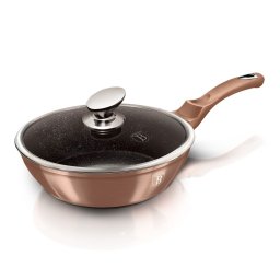 Berlinger Haus Mély serpenyő üvegfedővel 24 cm márvány bevonattal Rose Gold Collection BH/1517N Kifutó termék!