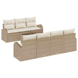 vidaXL Kerti Kanapé Szett 8 db 7-Ülőhelyek száma Beige és krém