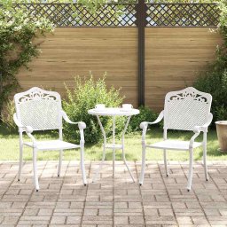vidaXL Kerti Szék 2 pcs Fehér 55 x 55 x 92,5cm Alumínium