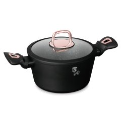 Berlinger Haus Magas lábas üvegfedővel 20 cm márvány bevonattal Black Rose Collection BH/1641NW