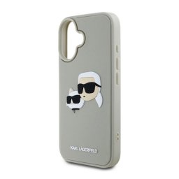 KARL LAGERFELD 3D RUBBER DOUBLE HEADS szilikon telefonvédő (ütésállóság, 3D) BÉZS Apple iPhone 16