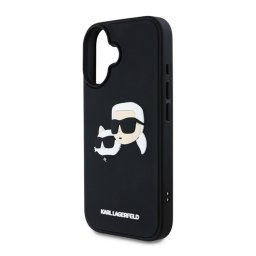 KARL LAGERFELD 3D RUBBER DOUBLE HEADS szilikon telefonvédő (ütésállóság, 3D) FEKETE Apple iPhone 16