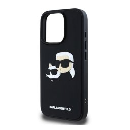 KARL LAGERFELD 3D RUBBER DOUBLE HEADS szilikon telefonvédő (ütésállóság, 3D) FEKETE Apple iPhone 16 Pro