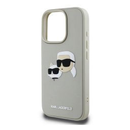 KARL LAGERFELD 3D RUBBER DOUBLE HEADS szilikon telefonvédő (ütésállóság, 3D) BÉZS Apple iPhone 16 Pro Max