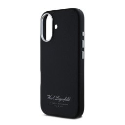 KARL LAGERFELD GRAINED PU HOTEL RSG szilikon telefonvédő (ütésállóság, bőr hatású hátlap) FEKETE Apple iPhone 16