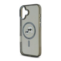 KARL LAGERFELD IML K&CH HEADS METAL FRAME MAGSAFE szilikon telefonvédő (ütésállóság, kameravédő, MagSafe) FEKETE Apple iPhone 16