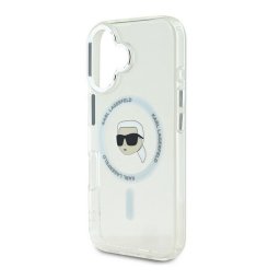 KARL LAGERFELD IML KARL HEAD METAL FRAME MAGSAFE szilikon telefonvédő (ütésállóság, kameravédő, MagSafe) ÁTLÁTSZÓ Apple iPhone 16