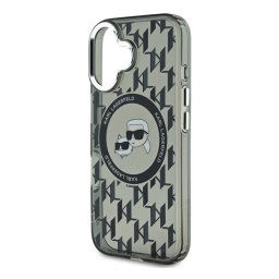 KARL LAGERFELD IML MONOGRAM K&CH HEADS MAGSAFE szilikon telefonvédő (ütésállóság, kameravédő, MagSafe) FEKETE Apple iPhone 16