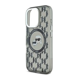 KARL LAGERFELD IML MONOGRAM K&CH HEADS MAGSAFE szilikon telefonvédő (ütésállóság, kameravédő, MagSafe) FEKETE Apple iPhone 16 Pro Max
