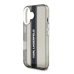 KARL LAGERFELD IML STRIPE LOGO szilikon telefonvédő (ütésállóság, kameravédő) FEKETE Apple iPhone 16