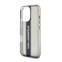 KARL LAGERFELD IML STRIPE LOGO szilikon telefonvédő (ütésállóság, kameravédő) FEKETE Apple iPhone 16 Pro
