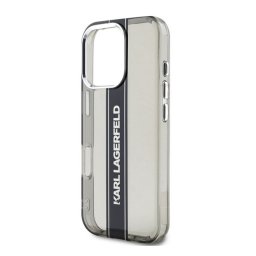 KARL LAGERFELD IML STRIPE LOGO szilikon telefonvédő (ütésállóság, kameravédő) FEKETE Apple iPhone 16 Pro Max