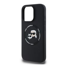 KARL LAGERFELD LIQUID SILICONE K&CH HEADS MAGSAFE szilikon telefonvédő (ütésállóság, MagSafe) FEKETE Apple iPhone 16 Pro