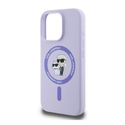 KARL LAGERFELD LIQUID SILICONE KARL AND CHOUPETTE MAGSAFE szilikon telefonvédő (ütésállóság, MagSafe) LILA Apple iPhone 16 Pro