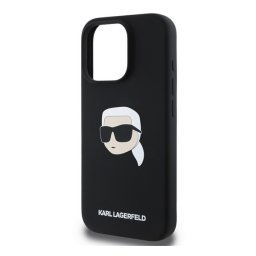 KARL LAGERFELD LIQUID SILICONE KARL HEAD MAGSAFE szilikon telefonvédő (ütésállóság, MagSafe) FEKETE Apple iPhone 16 Pro