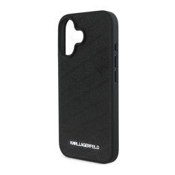 KARL LAGERFELD PU QUILTED PATTERN szilikon telefonvédő (ütésállóság, bőr hatású hátlap) FEKETE Apple iPhone 16