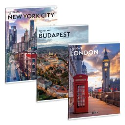 Füzet iskolai A4, 40lap, kockás extra kapcsos Ars Una CITYSCAPE 10db/csomag