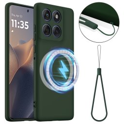 RUBBER MAGSAFE Szilikon tok Motorola Edge 60 Pro készülékhez, sötétzöld
