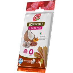 N&D Quinoa Skin & Coat Hering + Dental Treat, Medium & Maxi (7 db rágórúd) 100gr