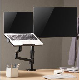 Asztali monitor tartó notebook tálcával ergonómikus 32" fekete Gembird (MA-DA-04)