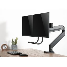 Asztali tartó 2 monitorhoz gázrugós ergonómikus 32" fekete Gembird (MA-DA2-04)