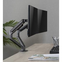Asztali monitor tartó 2 karos gázrugós ergonómikus 32" szürke Gembird (MA-DA2-05)