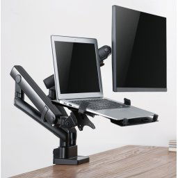 Asztali monitor tartó notebook tálcával ergonómikus 32" fekete Gembird (MA-DA3-02)