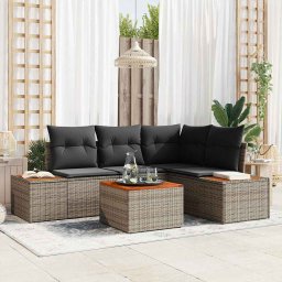 vidaXL Kerti Kanapé Szett 4 db 4-Ülőhelyek száma Szürke Polyrattan