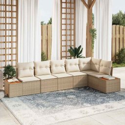 vidaXL Kerti Kanapé Szett 6 db 6-Ülőhelyek száma Beige és krém