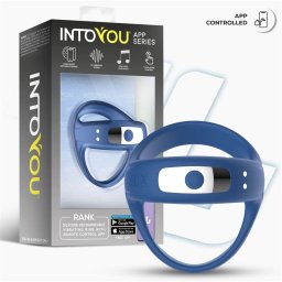 IntoYou - Rank okos vibrációs pénisz és heregyűrű (APP-os) (kék)