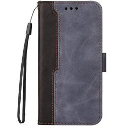 Huawei Honor Magic 7 Lite / X9c / X60 Pro, Oldalra nyíló tok, stand, kártyatartóval, kézpánttal, Wooze Colour Wallet, szürke
