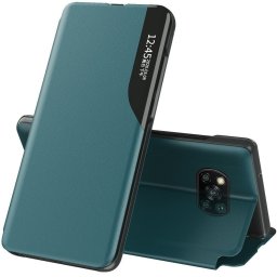 Samsung Galaxy S25 Edge SM-S937, Oldalra nyíló tok, stand, hívás mutatóval, Wooze FashionBook, zöld