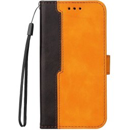 Samsung Galaxy S25 Edge SM-S937, Oldalra nyíló tok, stand, kártyatartóval, kézpánttal, Wooze Colour Wallet, narancssárga