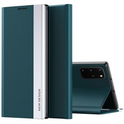 Samsung Galaxy S25 Edge SM-S937, Oldalra nyíló tok, stand, Wooze Silver Line, sötétzöld