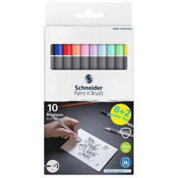 SCHNEIDER Ecsetirón készlet, hajlékony heggyel, SCHNEIDER "Paint-It 070", 10 különböző szín