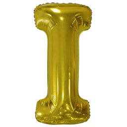 Fólia léggömb, "I" betű, arany, 99 cm