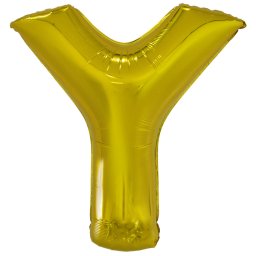 Fólia léggömb, "Y" betű, arany, 98 cm
