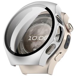 PC FULL COVER Műanyag tok üveggel Huawei Watch 5 46mm ezüst