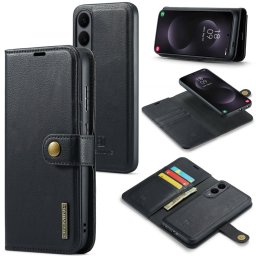 DG.MING Pénztárca tok 2 az 1-ben Samsung Galaxy S25 Edge fekete