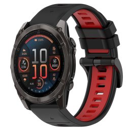 SPORT Cserélhető szilikon szíj Garmin Fenix 8 47mm fekete-piros
