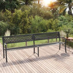 vidaXL fekete acél kerti dupla pad 125 cm
