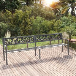 vidaXL szürke acél kerti dupla pad 125 cm