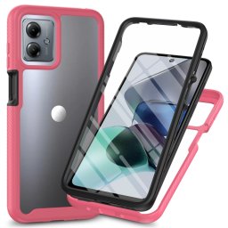 DUAL Kétoldalas borító fóliával Motorola Moto G54 5G / G54 5G Power Edition rózsaszín
