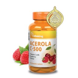 Vitaking Acerola C-500 Málnás Ízben 40db rágótabletta