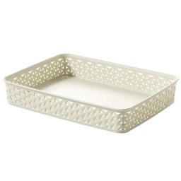 Rattan hatású kosár, A4, törtfehér, CURVER "My Style"