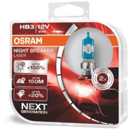 Izzó 12V/60W/HB3/P20d 2db +150% Osram Night Breaker Laser 9005NL