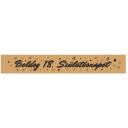 Vállszalag, arany, Boldog 18. születésnapot felirattal